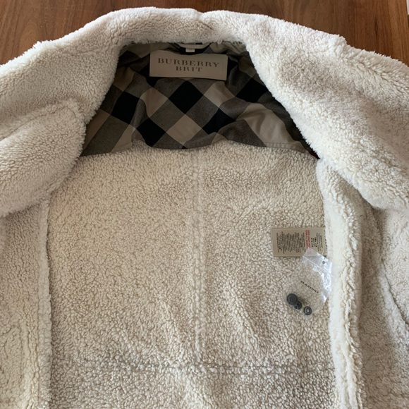 Burberry Women's Shearling Moto Jacket Coat S 38 6 $2995 - Picture 4 of 9
